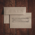 Oak & Ink Fly Fish folded kraft note cards with coordinating envelopes