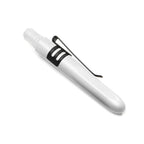 Matte black Pokka Clip attached to a white Pokka Pocket Pen